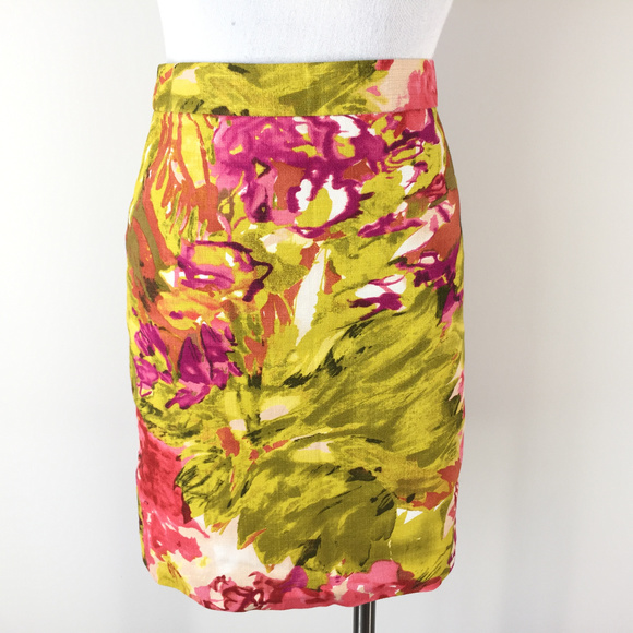 J. Crew Dresses & Skirts - J Crew 0 XS Pink Mustard yellow Pencil Skirt J. Crew Dresses & Skirts - J Crew 0 XS Pink Mustard yellow Pencil Skirt